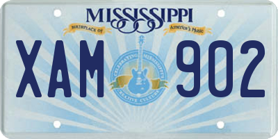 MS license plate XAM902