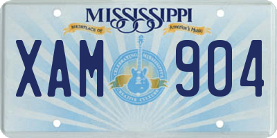 MS license plate XAM904