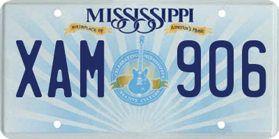 MS license plate XAM906