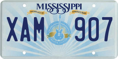 MS license plate XAM907