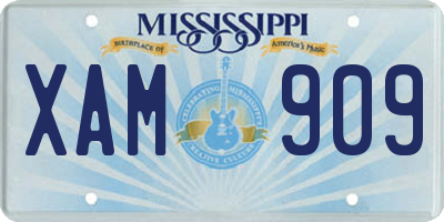 MS license plate XAM909