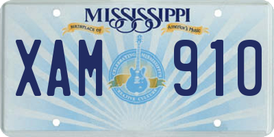 MS license plate XAM910