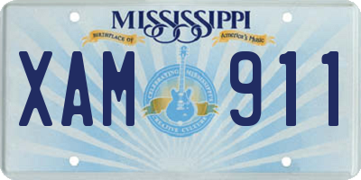 MS license plate XAM911