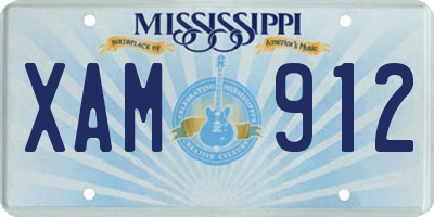 MS license plate XAM912