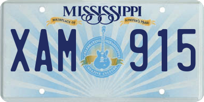 MS license plate XAM915