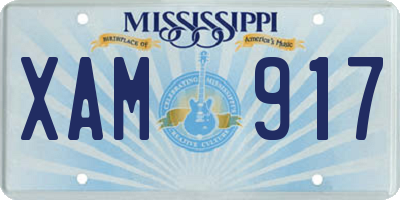 MS license plate XAM917