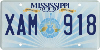MS license plate XAM918