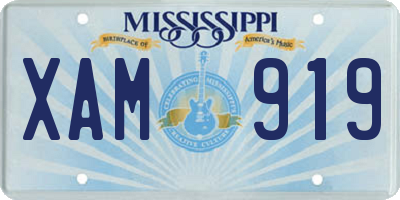 MS license plate XAM919
