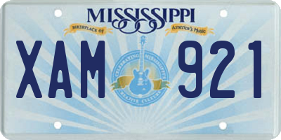 MS license plate XAM921