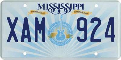MS license plate XAM924