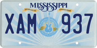MS license plate XAM937