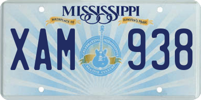MS license plate XAM938