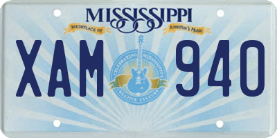 MS license plate XAM940