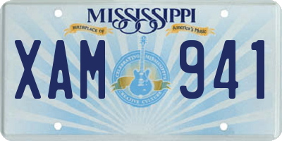 MS license plate XAM941