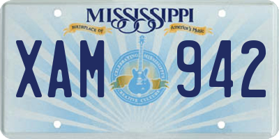 MS license plate XAM942