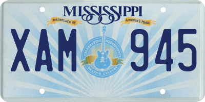 MS license plate XAM945
