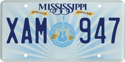 MS license plate XAM947