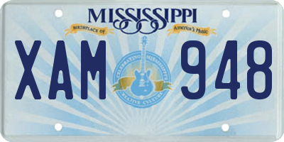 MS license plate XAM948
