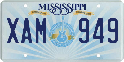 MS license plate XAM949