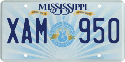 MS license plate XAM950