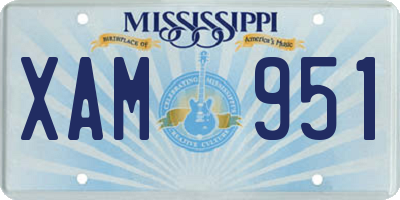 MS license plate XAM951