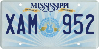 MS license plate XAM952