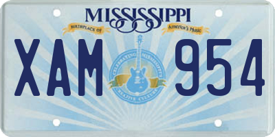 MS license plate XAM954