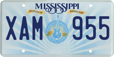 MS license plate XAM955