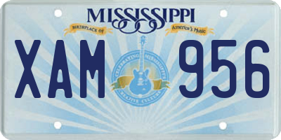 MS license plate XAM956