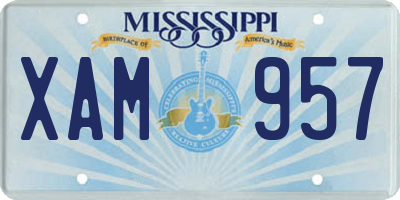 MS license plate XAM957