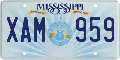 MS license plate XAM959