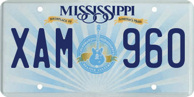MS license plate XAM960