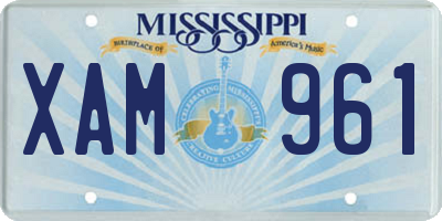 MS license plate XAM961