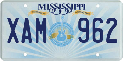 MS license plate XAM962