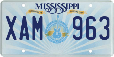 MS license plate XAM963