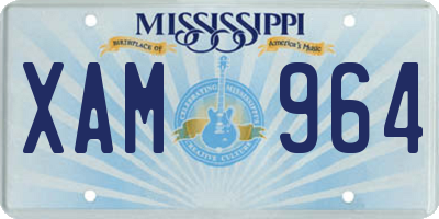 MS license plate XAM964