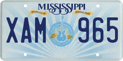 MS license plate XAM965