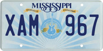 MS license plate XAM967