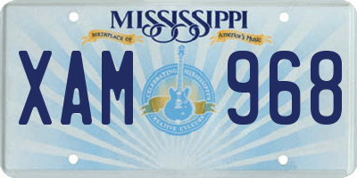 MS license plate XAM968