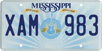 MS license plate XAM983