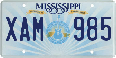 MS license plate XAM985