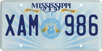 MS license plate XAM986