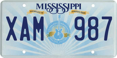 MS license plate XAM987