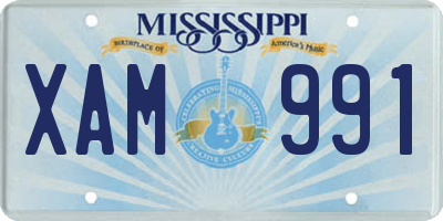 MS license plate XAM991