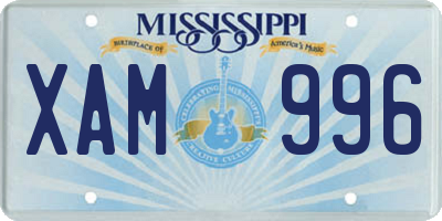 MS license plate XAM996
