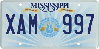 MS license plate XAM997