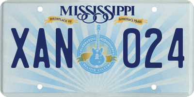 MS license plate XAN024