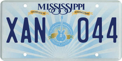 MS license plate XAN044
