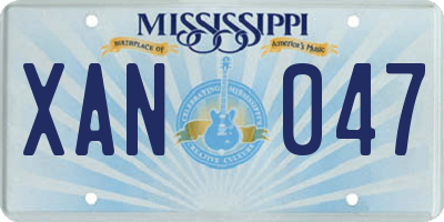 MS license plate XAN047