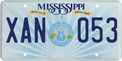 MS license plate XAN053